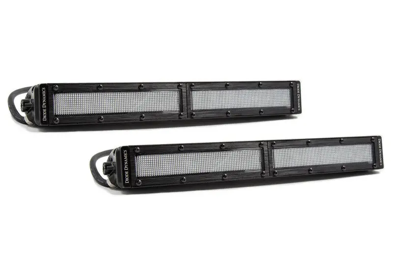 Diode Dynamics 12 In Led Light Bar Single Row Straight Clear Flood (Pair) Stage Series 1