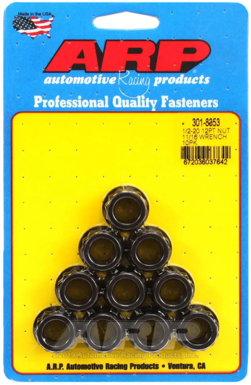 Arp 1/2-20 11/16 Socket 12Pt Nut Kit (Set Of 10) 1