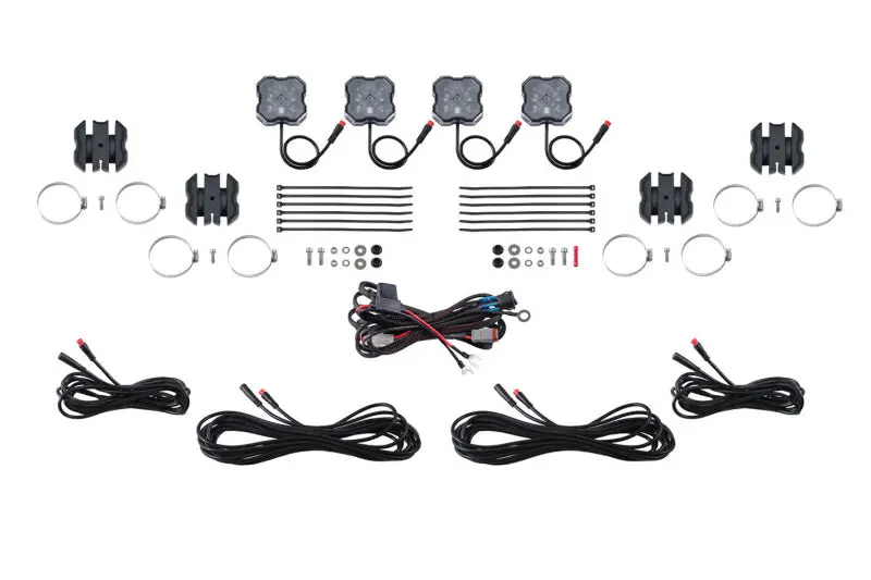 Diode Dynamics Stage Series Sxs Rock Light Installer Kit Rgbw M8 (4-Pack) 1