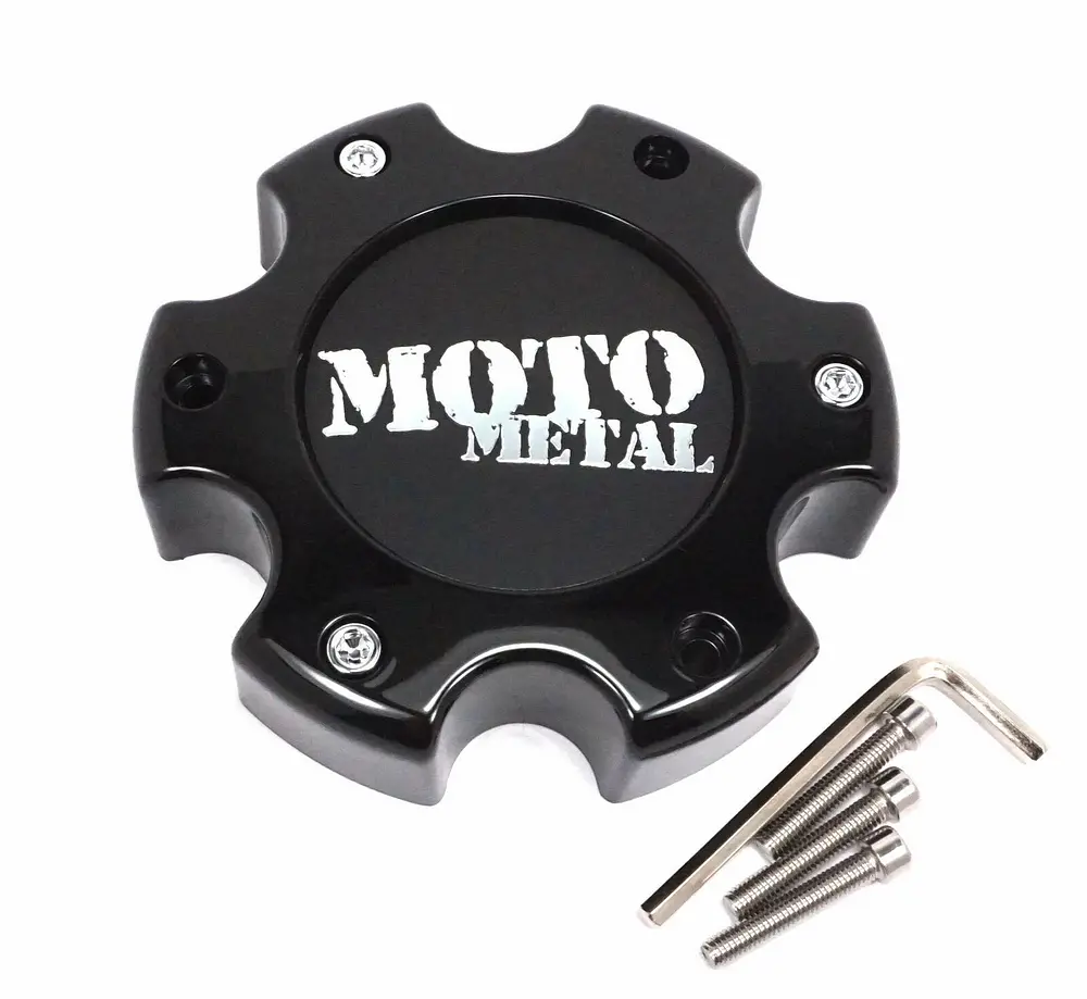 Moto Cap Gloss Black 6X5.5 - New Logo 1