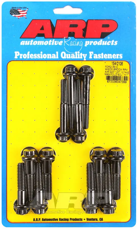 Arp Ford 351C W/Edelbrock Rpm Air Gap 12Pt Intake Manifold Bolt Kit 1