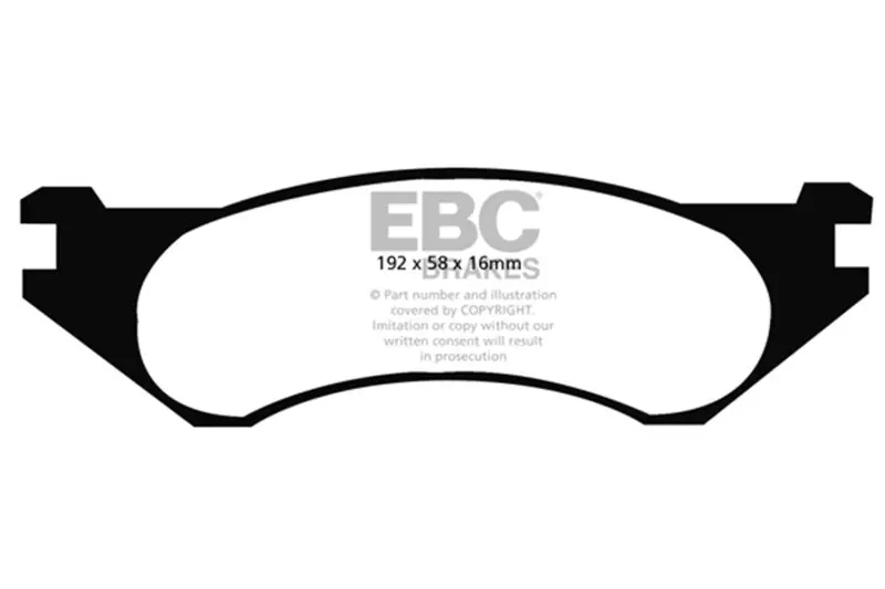 Ebc 98-02 Dodge Ram Van B1500 Yellowstuff Front Brake Pads 2