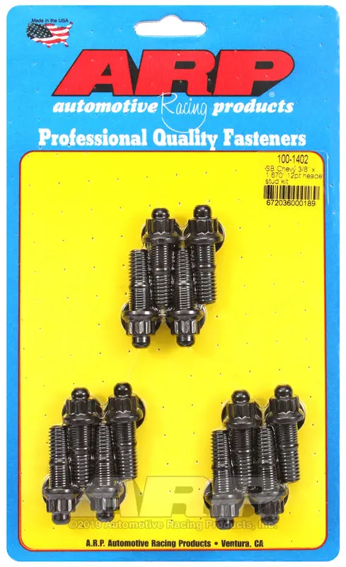 Arp Sb Chevy 3/8 X 1.670In 12Pt Header Stud Kit 1