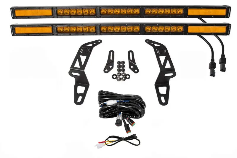 Diode Dynamics 18-21 Jeep Jl Wrangler/Gladiator Ss30 Bumper Bracket Kit - Amber Combo Dual 1