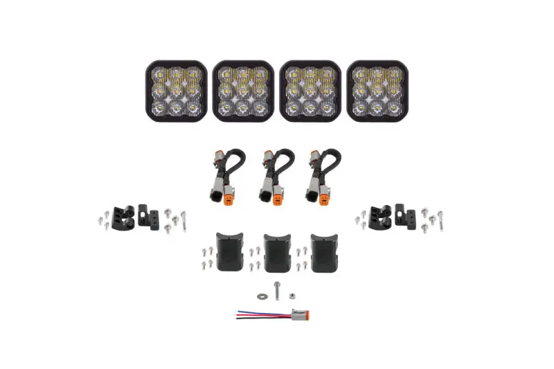 Diode Dynamics Ss5 Sport Universal Crosslink 4-Pod Lightbar - White Driving 1