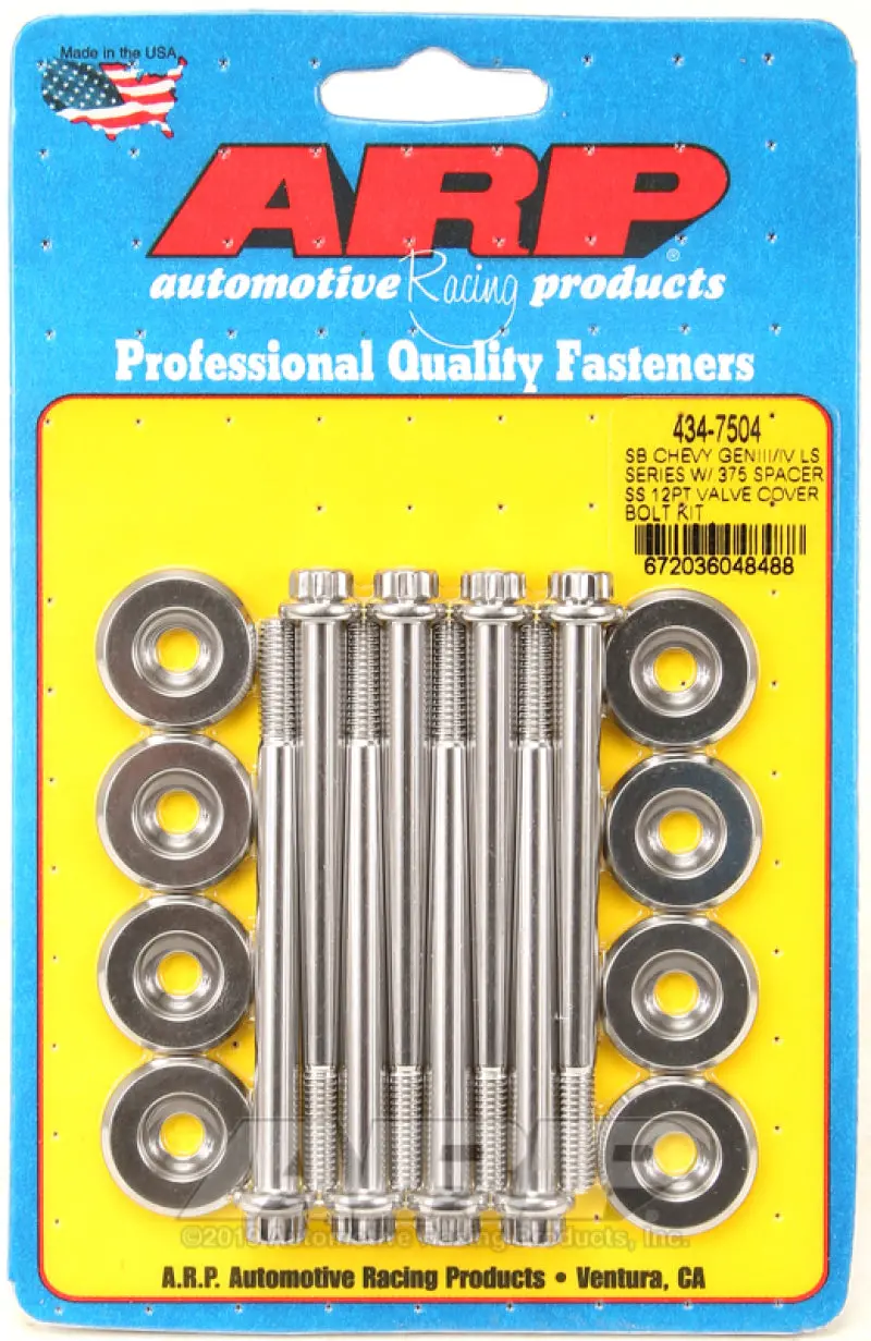 Arp Sb Chevrolet Gen Iii/Iv Ls Series W/ 0.375 Spacer Ss 12Pt Valve Cover Bolt Kit 1