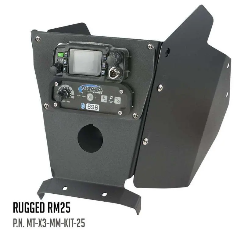 Rugged Radios Can-Am X3 Mounting Kit With Multi Mount And Side Panels Kenwood Tk7360 1