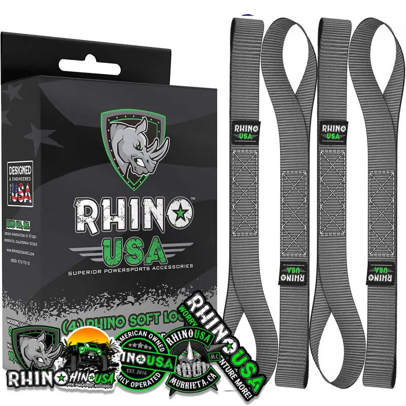 Rhino Usa Soft Loops Motorcycle Tie-Down Set 4-Pack Gray 1