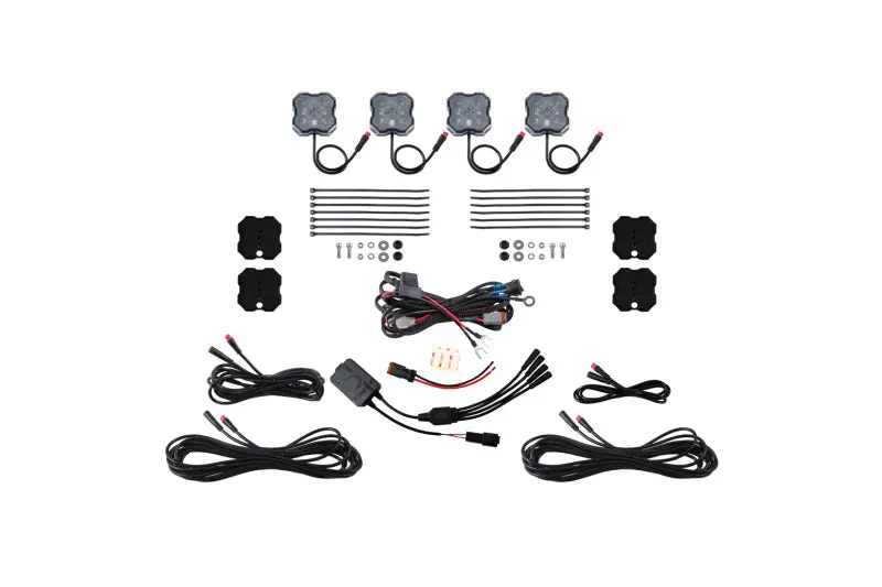 Diode Dynamics Rgbw Rock Light Installer Magnet Mount Kit W/Controller (4-Pack) 1