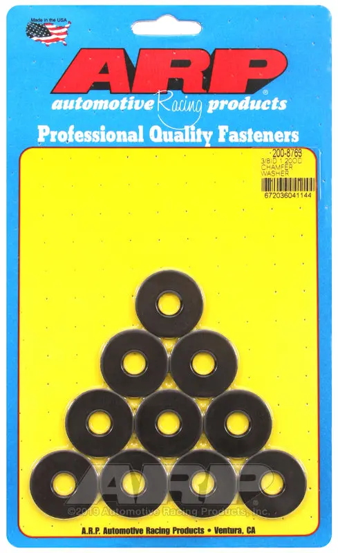 Arp 3/8 Id 1.20 Od Chamfer Black Washers 1