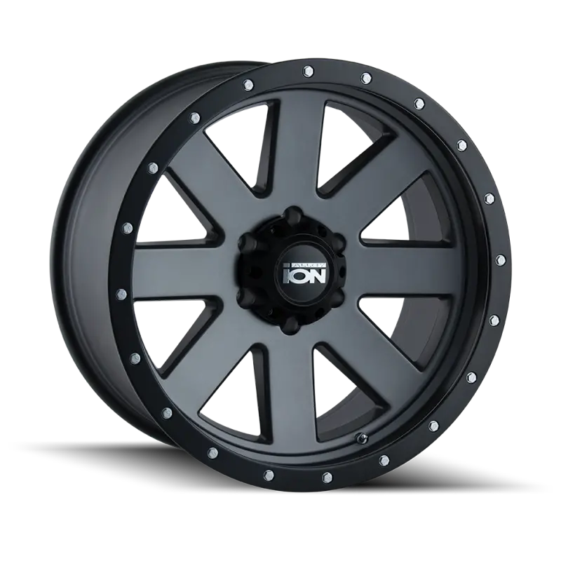Ion Type 134 20X10 / 8X180 Bp / -19Mm Offset / 124.1Mm Hub Matte Gunmetal/Black Beadlock Wheel 1