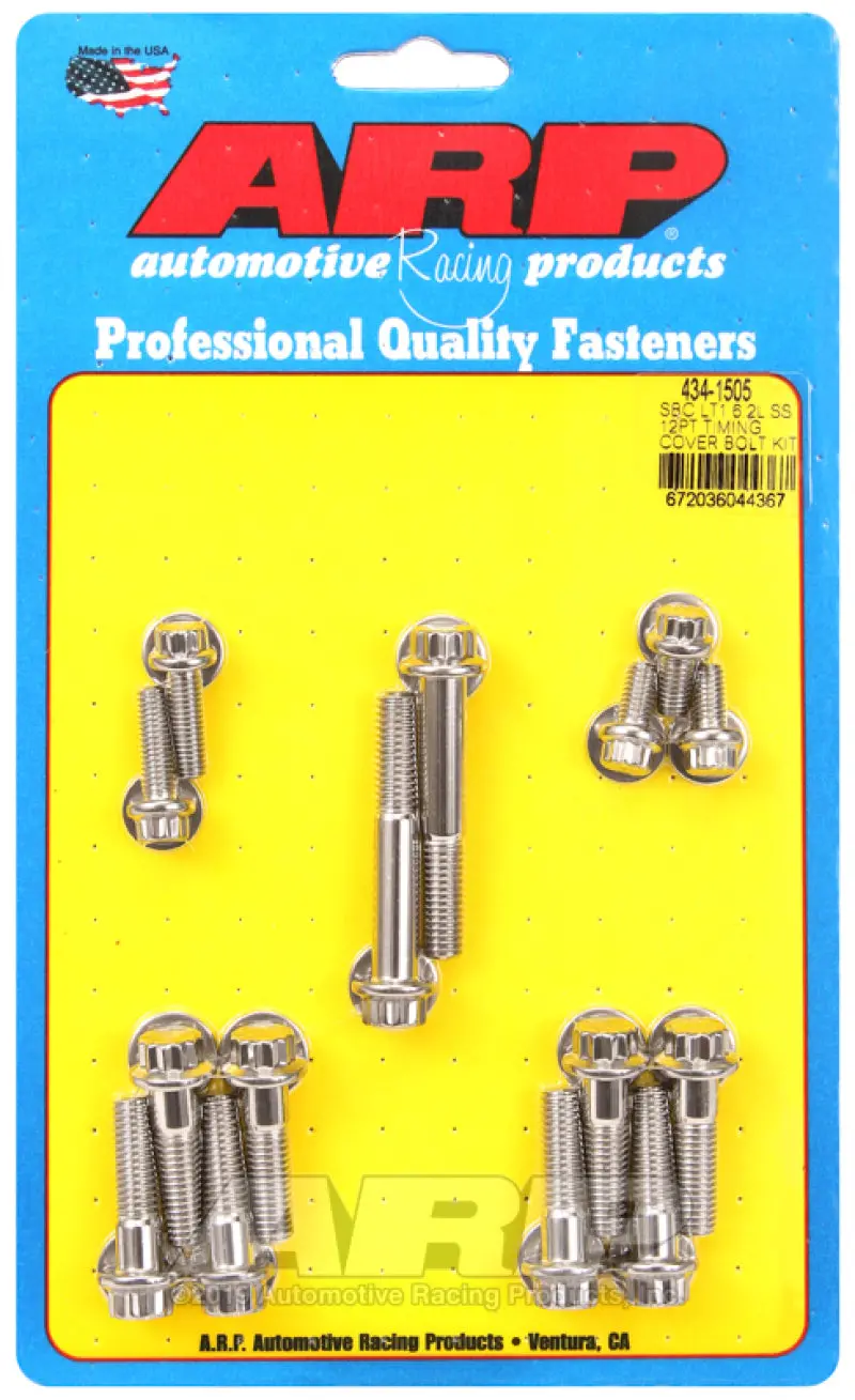 Arp Small Block Chevy Lt1 6.2L 12Pt Timing Cover Bolt Kit - Stainless Steel 1