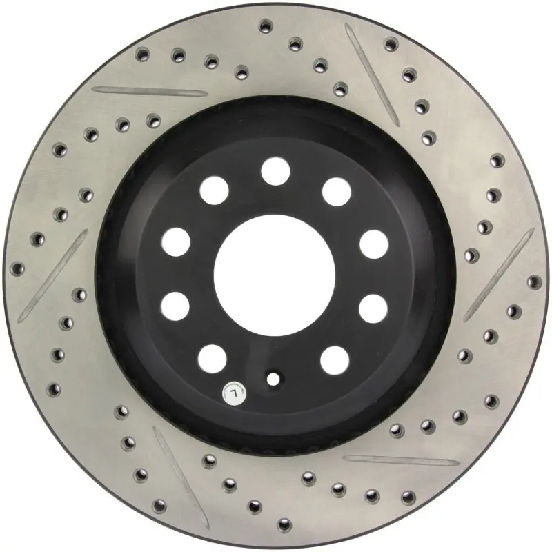 Stoptech Slotted & Drilled Rear Rotor – Left Side, Fits 2006–2009 Vw Passat & 2009 Passat Cc 1