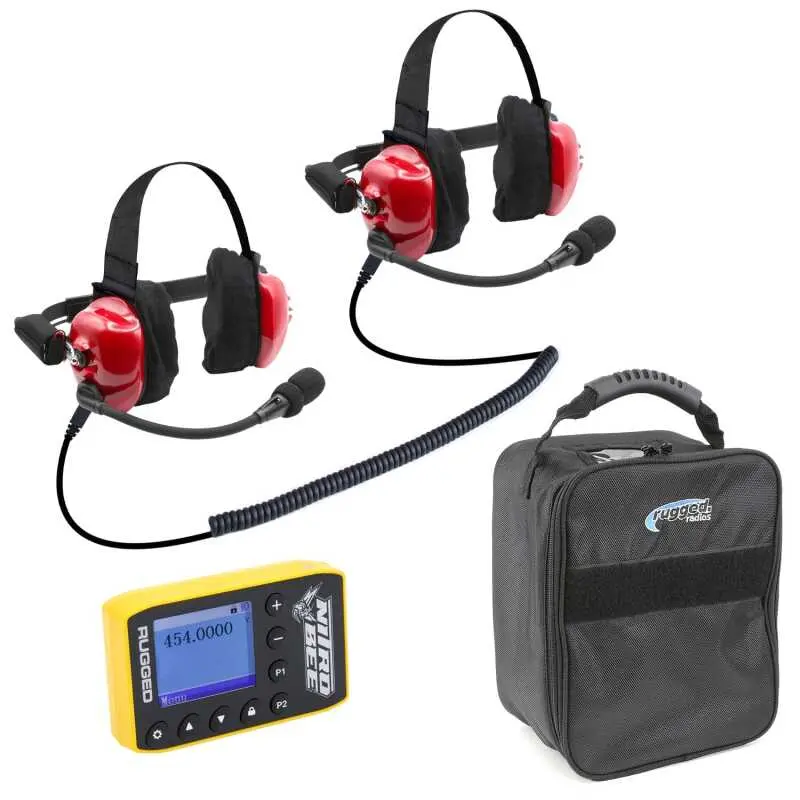 Rugged Radios H80 Track Talk Headset W/ Nitro Bee Xtreme Uhf Race Receiver And Carry Bag 1