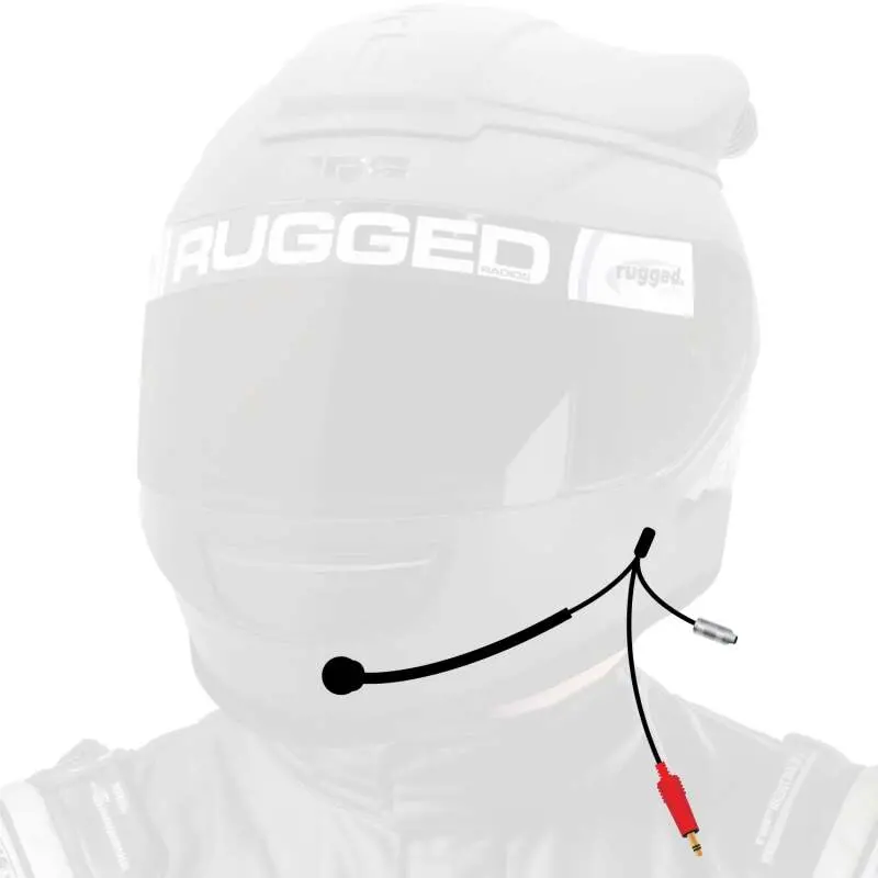 Rugged Radios Nascar 3C Wired Open Face Helmet Kit With M102 Military Mic Straight Cord 1
