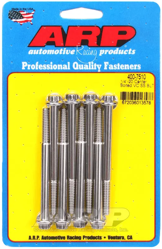 Arp Ss 1/4-20 Center Bolted Valve Cover Bolt Kit 1
