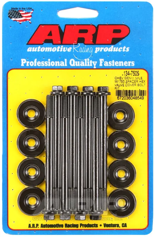 Arp Small Block Chevy Geniii/Iv Ls Series .750 Spacer Hex Valve Cover Bolt Kit - Black 1