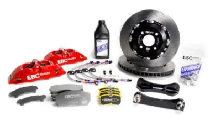 Ebc Racing 12-20 Fiat 500 Abarth 1.4L Turbo Red Apollo-4 Calipers 330Mm Rotors Front Big Brake Kit 1