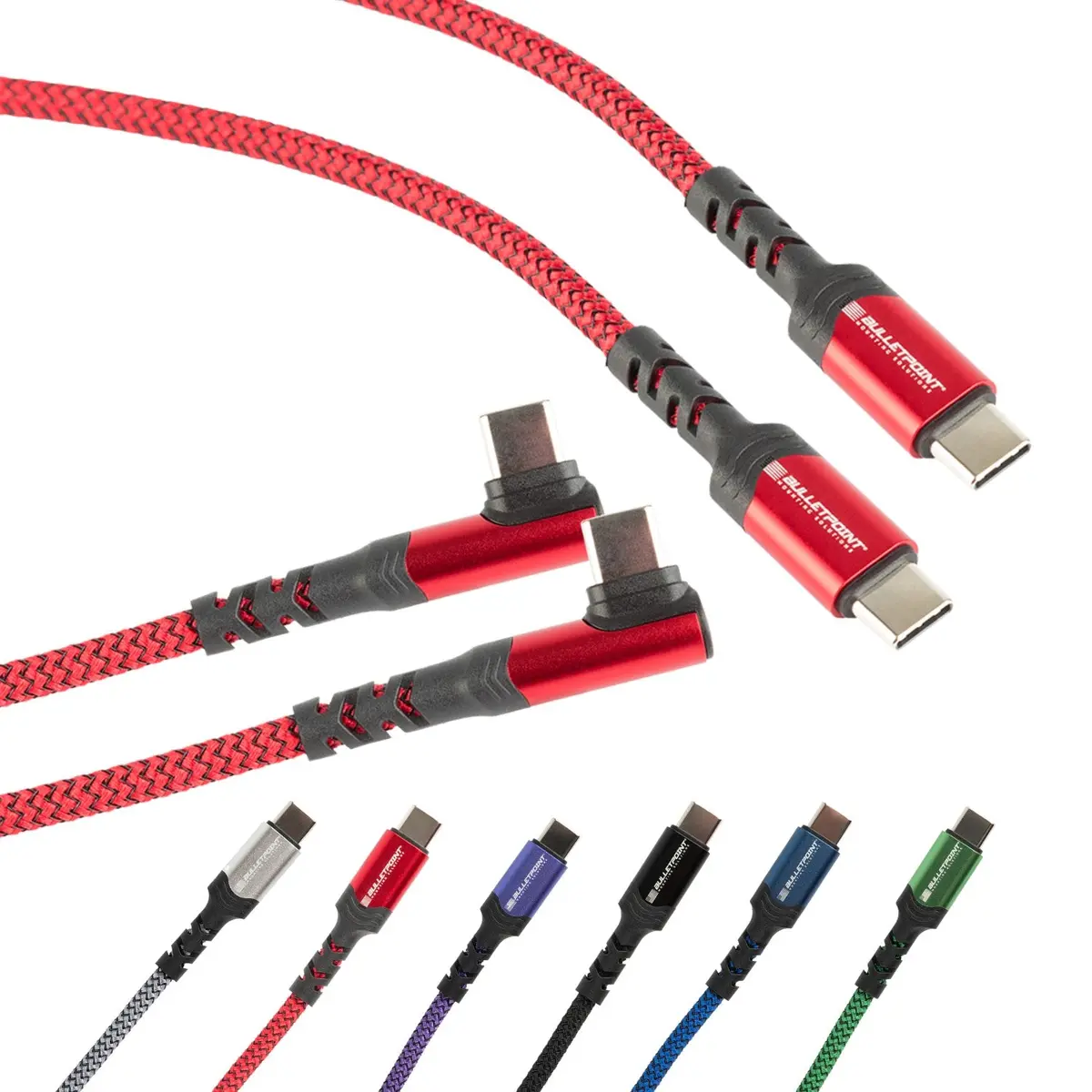 Nylon Braided Usb-C Charging Cable With Right-Angle Port 3.3 Feet / 1 Meter - Multiple Colors 1