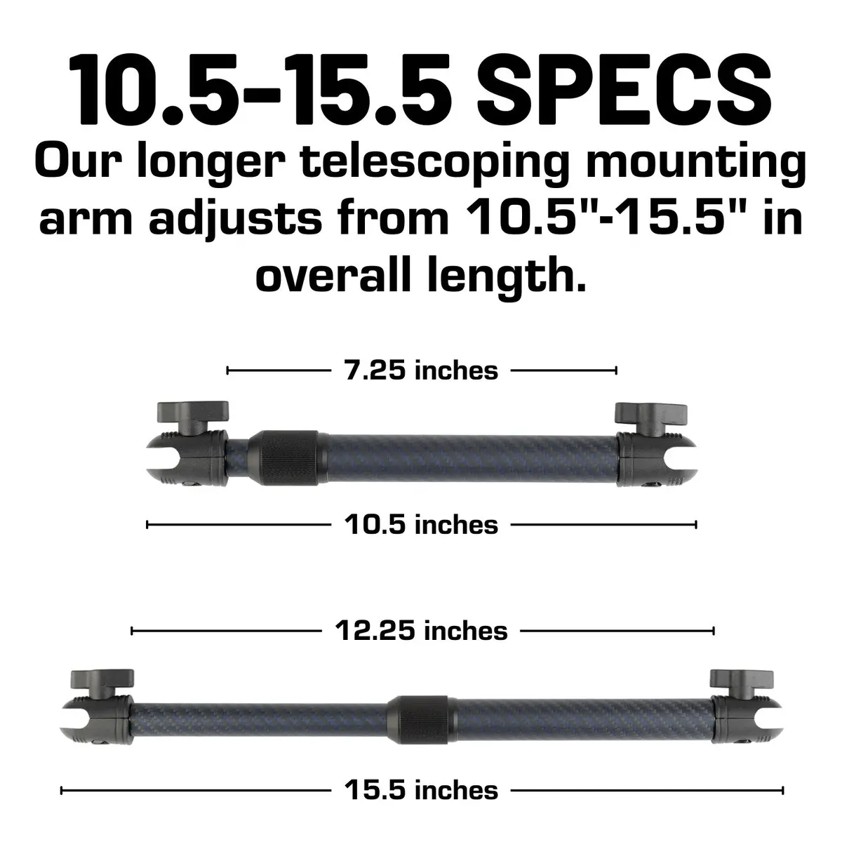 Telescoping Matte Color Carbon Fiber Mounting Arms With 20Mm Connector Ends 8