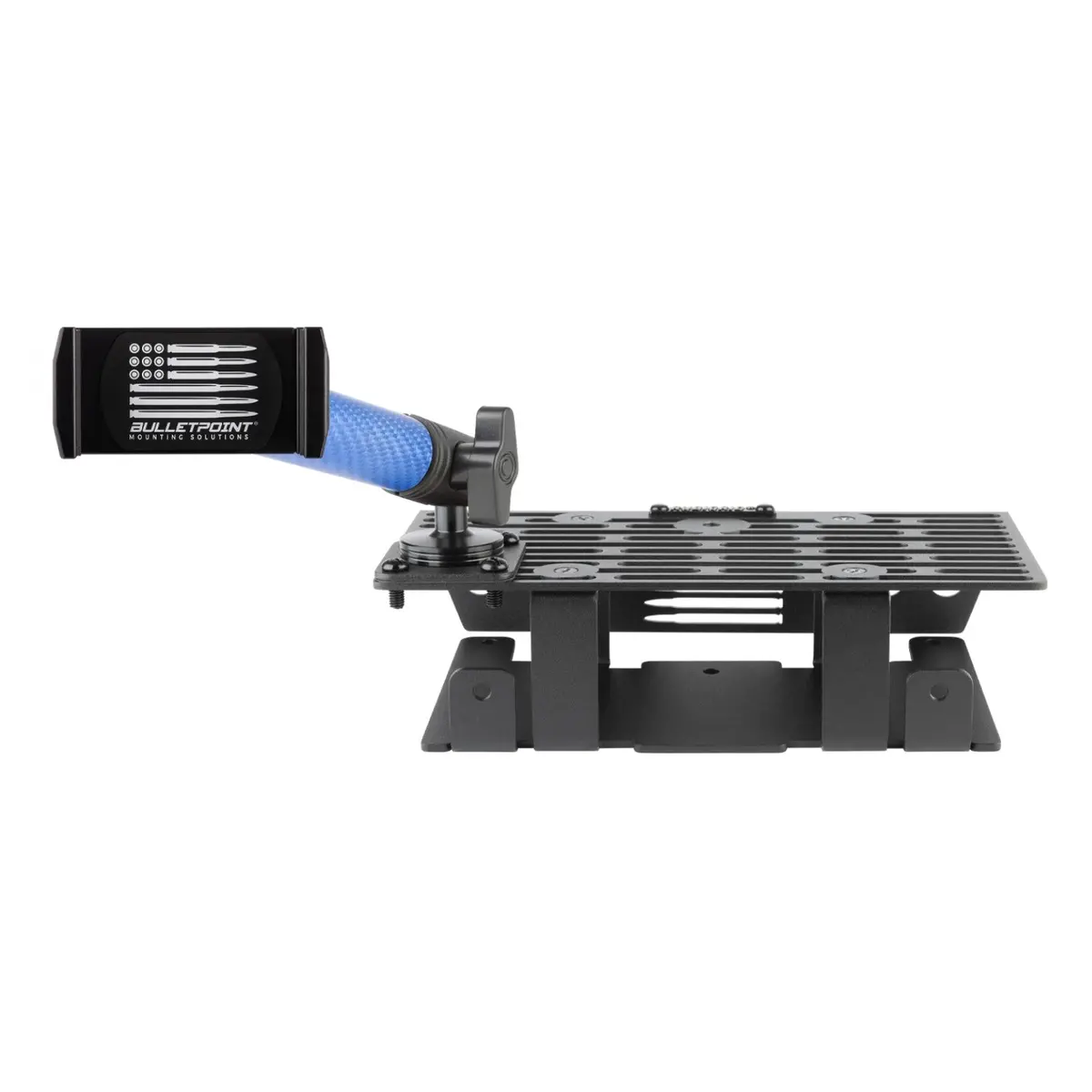 Rubigrid® 2015-2020 Ford F-150 + 2017-2022 F250/F350/450 + 2018-2021 Ford Expedition Dash Mount Phone + Device Holder With Blue Arms 1