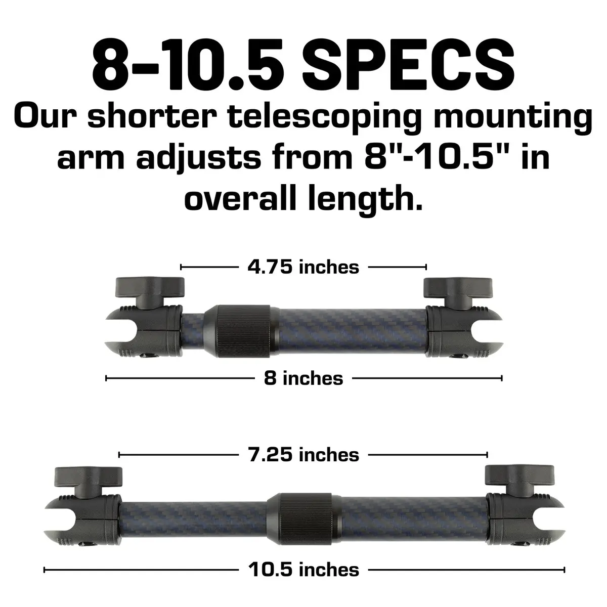 Telescoping Matte Color Carbon Fiber Mounting Arms With 20Mm Connector Ends 7