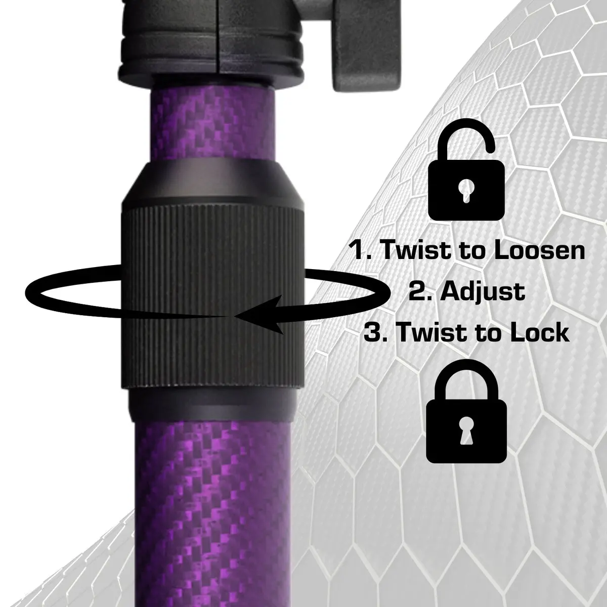 Telescoping Matte Color Carbon Fiber Mounting Arms With 20Mm Connector Ends 5