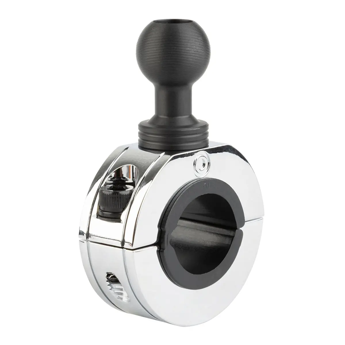 Multi-Size Chrome Bar Clamp With 20Mm Ball Compatible With 7/8" To 1.25" Bars 1