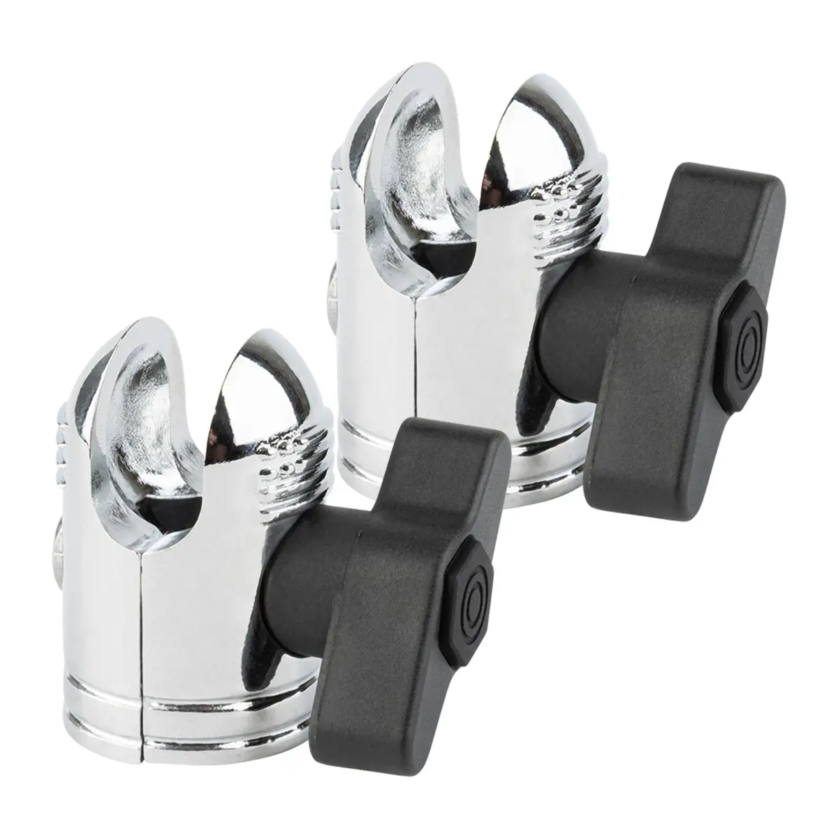 Pair Of Chrome Anti-Theft 20Mm Connector Ends - Tamper-Proof Security For Device Holders 1