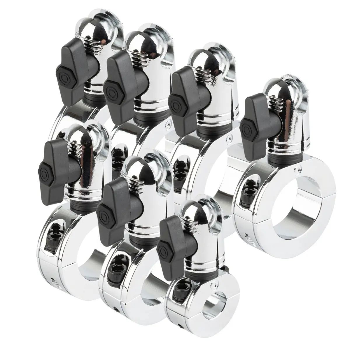 Chrome Bar Clamp Mounts With 20Mm Anti-Theft Connector End Nubby Edition (Various Sizes) 1