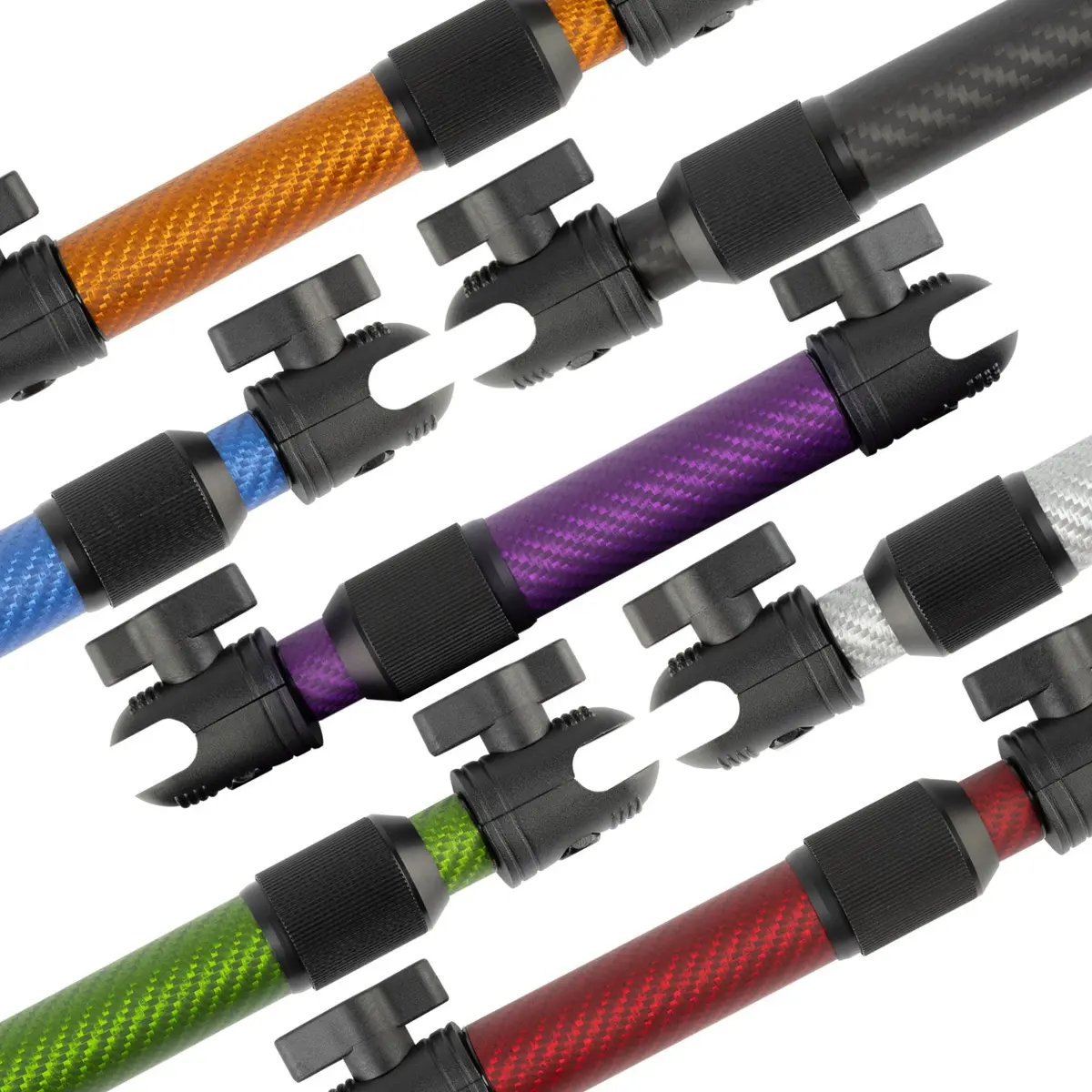 Telescoping Matte Color Carbon Fiber Mounting Arms With 20Mm Connector Ends 2