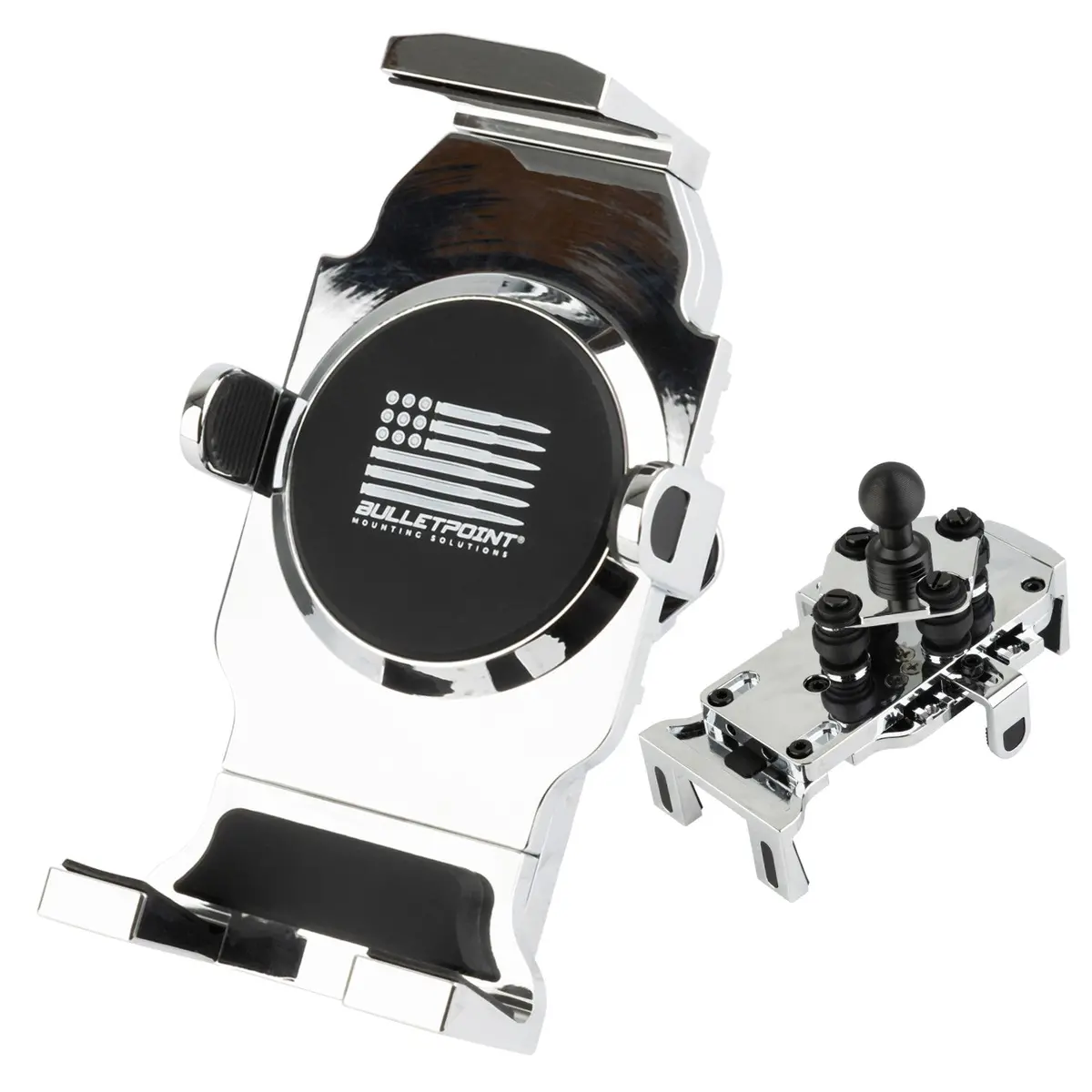 Chrome Anti-Vibration Universal Spring-Loaded Phone Holder With 20Mm Ball 1