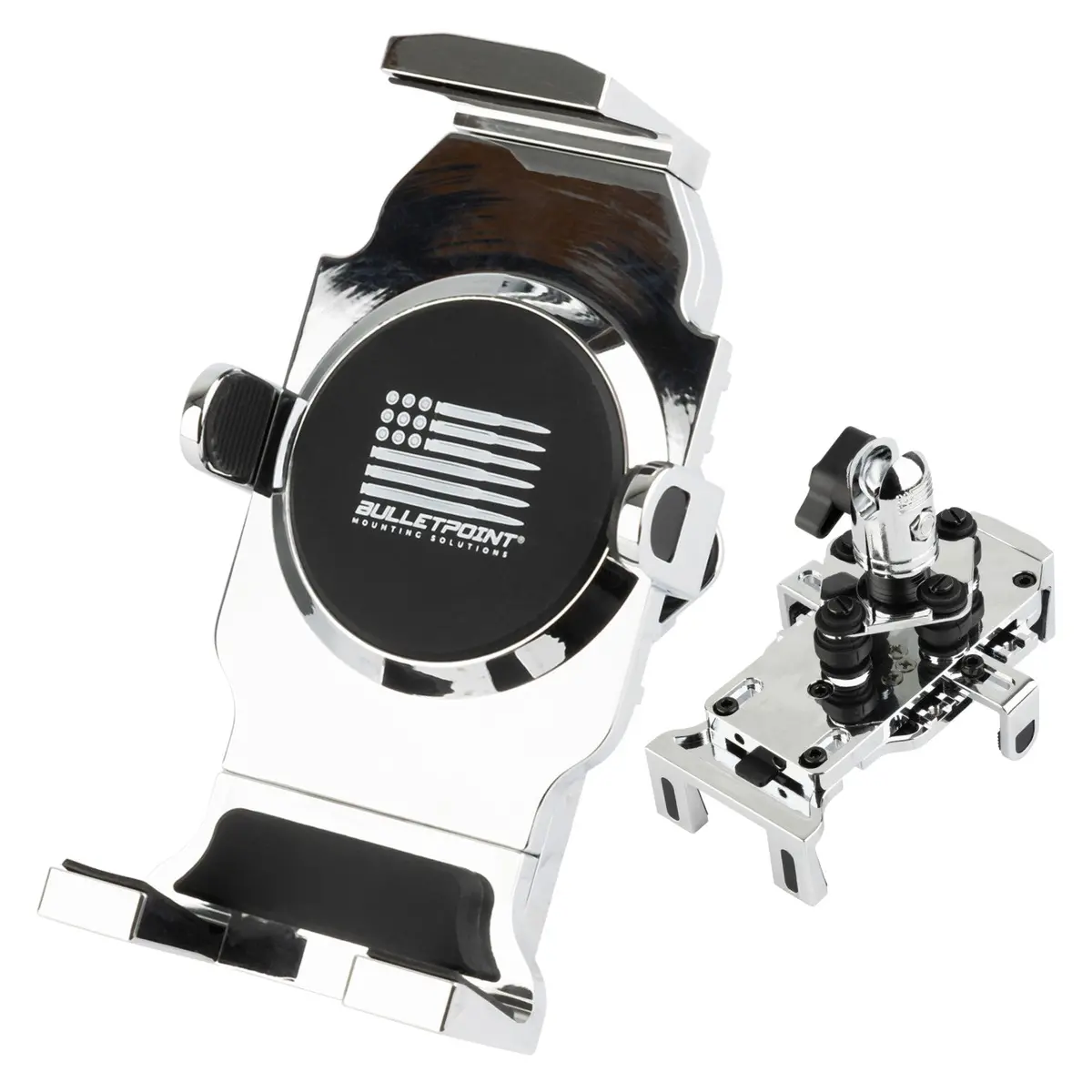 Chrome Anti-Vibration Universal Spring-Loaded Phone Holder With 20Mm Connector Nubby Edition 1