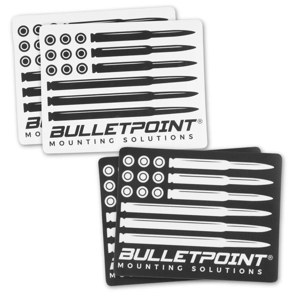 Bulletpoint Logo Decal 4-Pack – White & Black Mixed Set 1