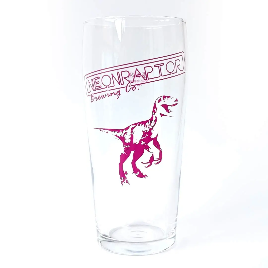 Pink Raptor Pint Glass 1
