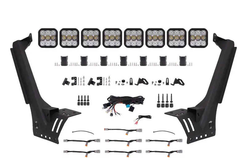 Diode Dynamics Jeep Jl Ss5 Pro Crosslink Windshield - White Combo Lightbar Kit 1