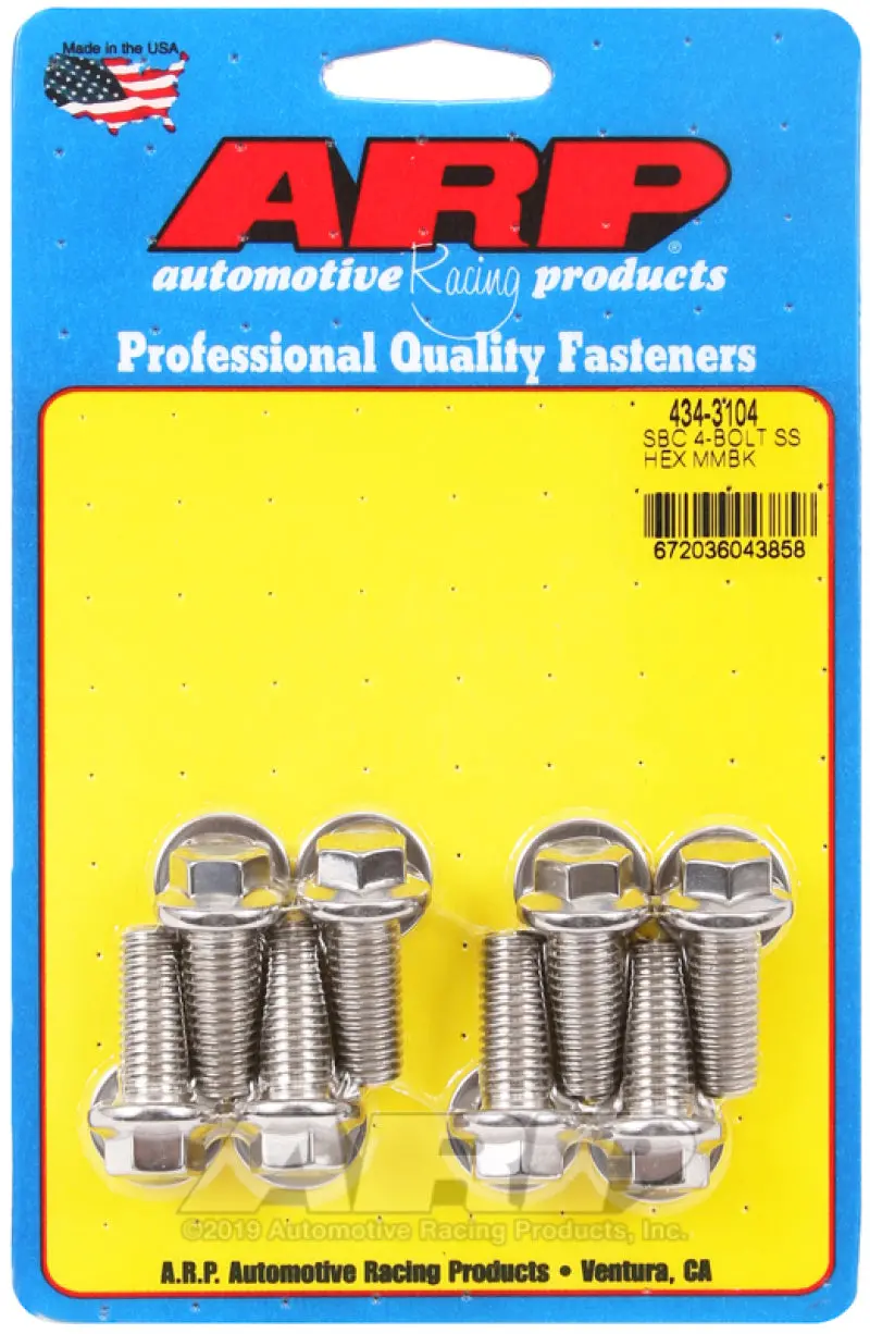 Arp Sb Chevy 4-Bolt Ss Hex Motor Mount Bolt Kit 1