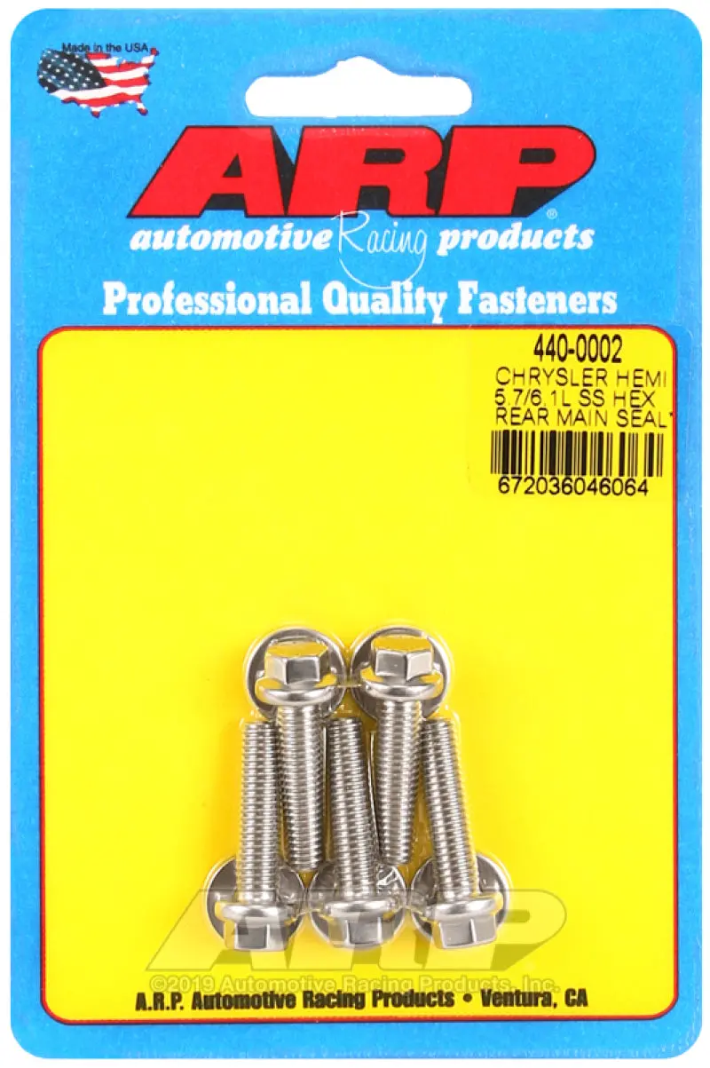 Arp Chrysler Hemi 5.7/6.1L Ss Hex Rear Main Seal Plate Bolt Kit 1
