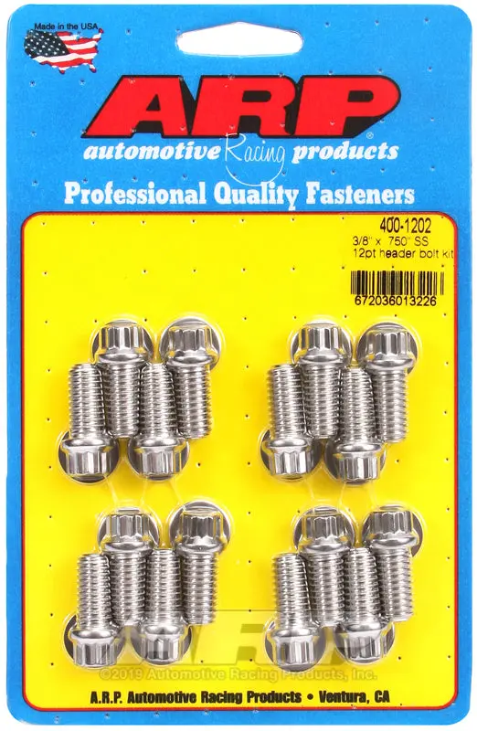 Arp 3/8 X .750 Ss 12Pt Header Bolt Kit 1