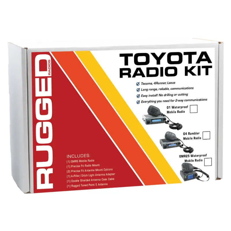 Rugged Radios Toyota Tacoma/4Runner/Sequoia 2-Way Gmrs Radio Kit 25 Watt - Gmr25 Waterproof 1