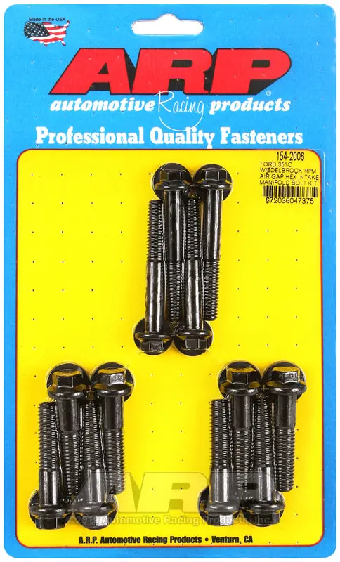 Arp Ford 351C W/Edelbrock Rpm Air Gap Hex Intake Manifold Bolt Kit 1