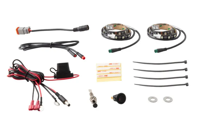 Diode Dynamics Rgbw Engine Bay Strip Kit 2Pc Multicolor 1