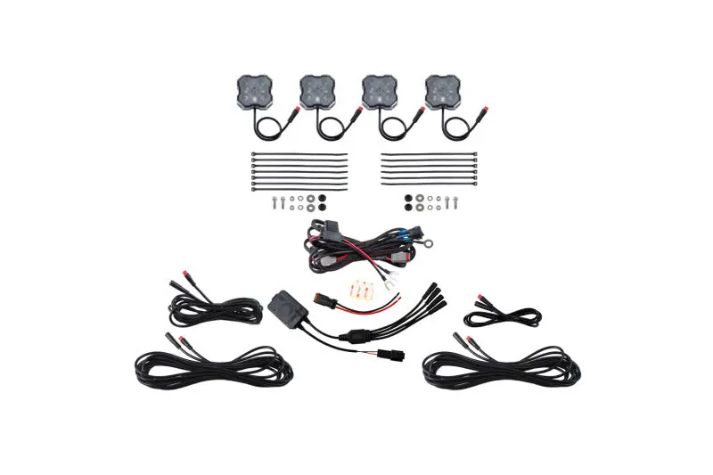 Diode Dynamics Rgbw Rock Light Installer Kit W/Controller (4-Pack) 1