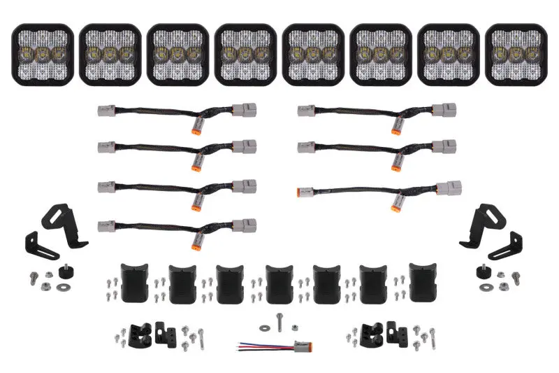 Diode Dynamics Ss5 Pro Universal Crosslink 8-Pod Lightbar - White Combo 1