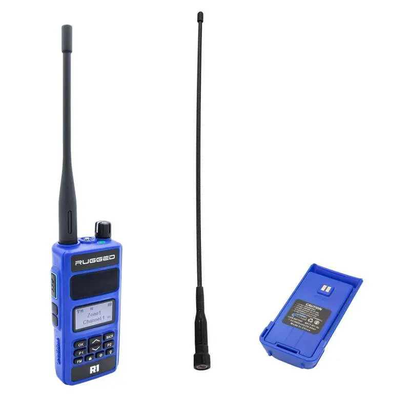 Rugged Radios Bundle - Rugged R1 - Handheld Radio With Long Range Antenna And High Capacity Battery 1
