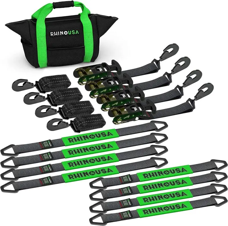 Rhino Usa Heavy Duty Vehicle Tie Down Kit (Snap Hook) 1