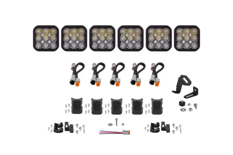 Diode Dynamics Ss5 Sport Universal Crosslink 6-Pod Lightbar - White Driving 1