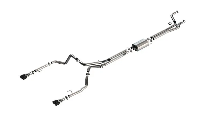 Borla 24-25 Chevy Silverado 1500 (6.2L V8) S-Type Cat Back - 3.5In Black Chrome Tips 1