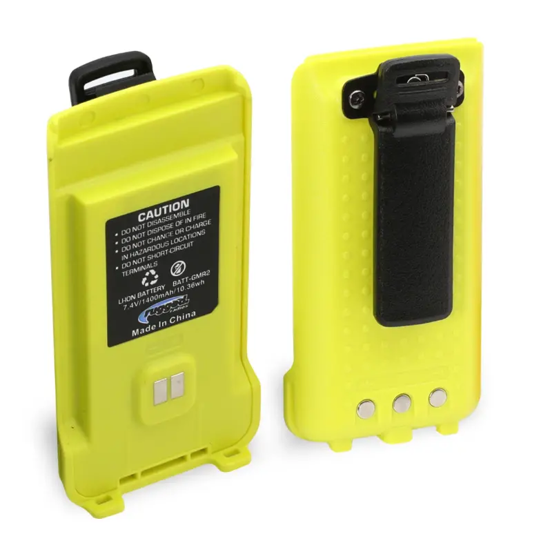 Rugged Radios Gmr2 Replacement Lithium Battery W/12V Charge Port And Belt Clip Safety Yellow 1