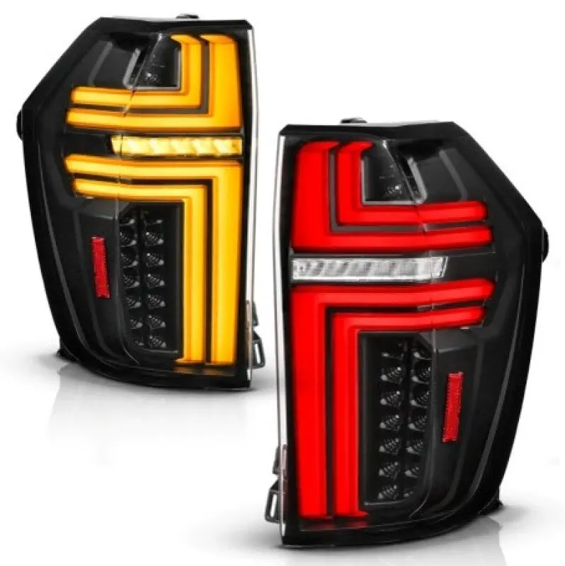 Anzo 21-24 Chevy Suburban/Tahoe Full Led Tail Lights Seqsig Black - Pair 1
